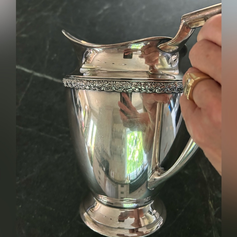 WM ROGERS | “Primrose” 7817 Silver Plate Pitcher - Picture 2 of 7